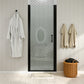 Waterpar® Pivot Swing Minimalist Frameless Shower Door Matte Black Clear Glass