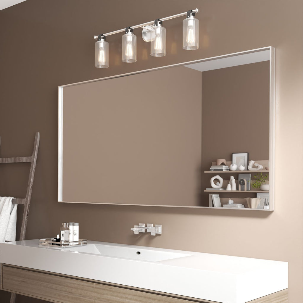 Waterpar® 72 in. W x 36 in. H Rectangular Aluminum Framed Wall Bathroom Vanity Mirror