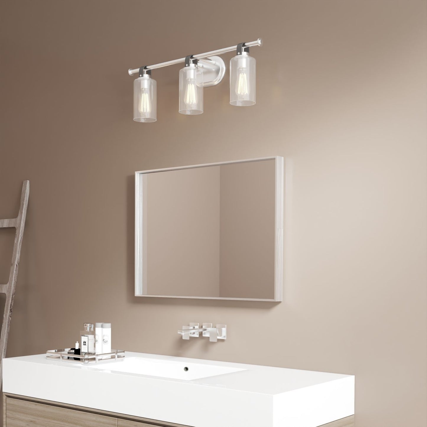 Waterpar® 22 in. W x 30 in. H Rectangular Aluminum Framed Wall Bathroom Vanity Mirror