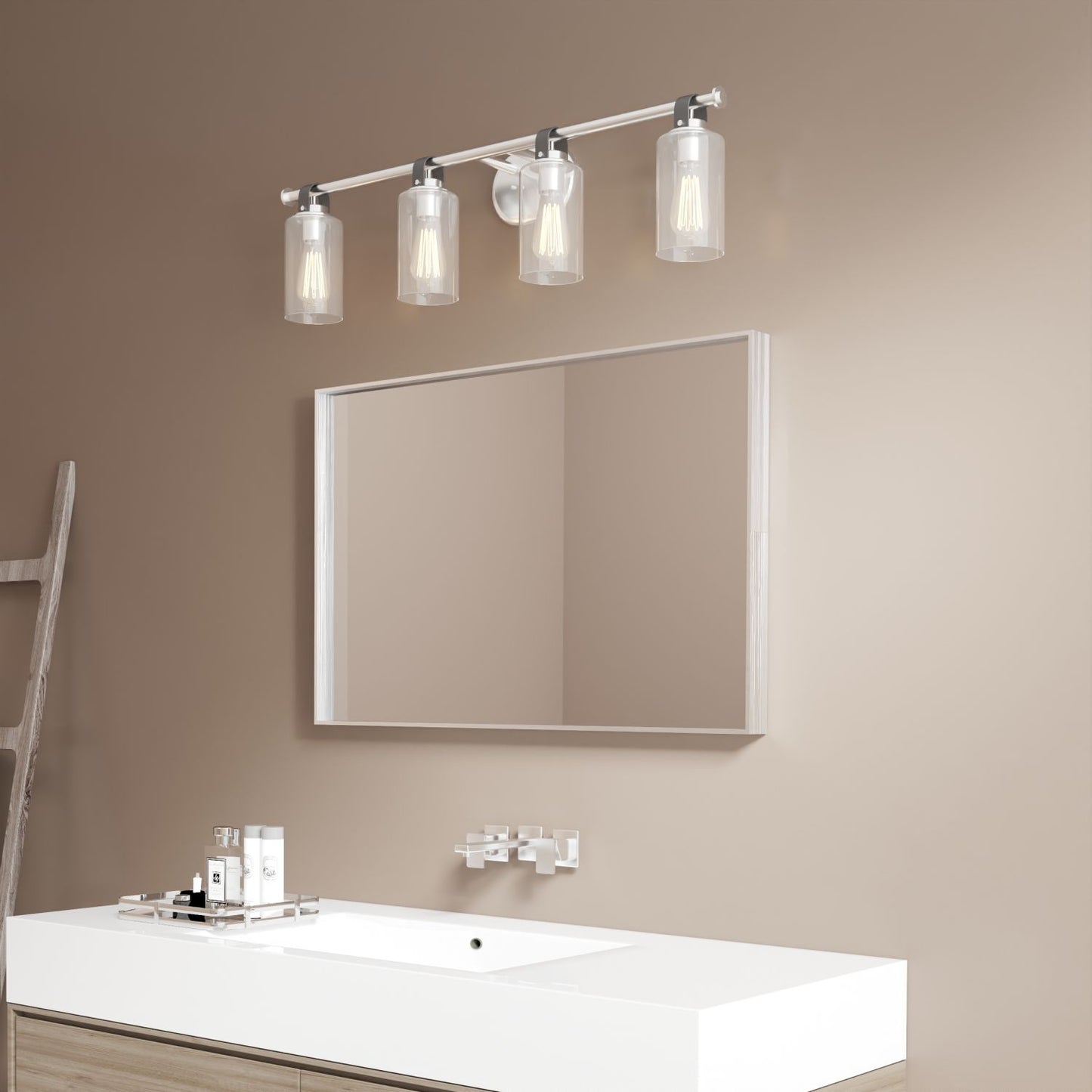 Waterpar® 24 in. W x 36 in. H Rectangular Aluminum Framed Wall Bathroom Vanity Mirror