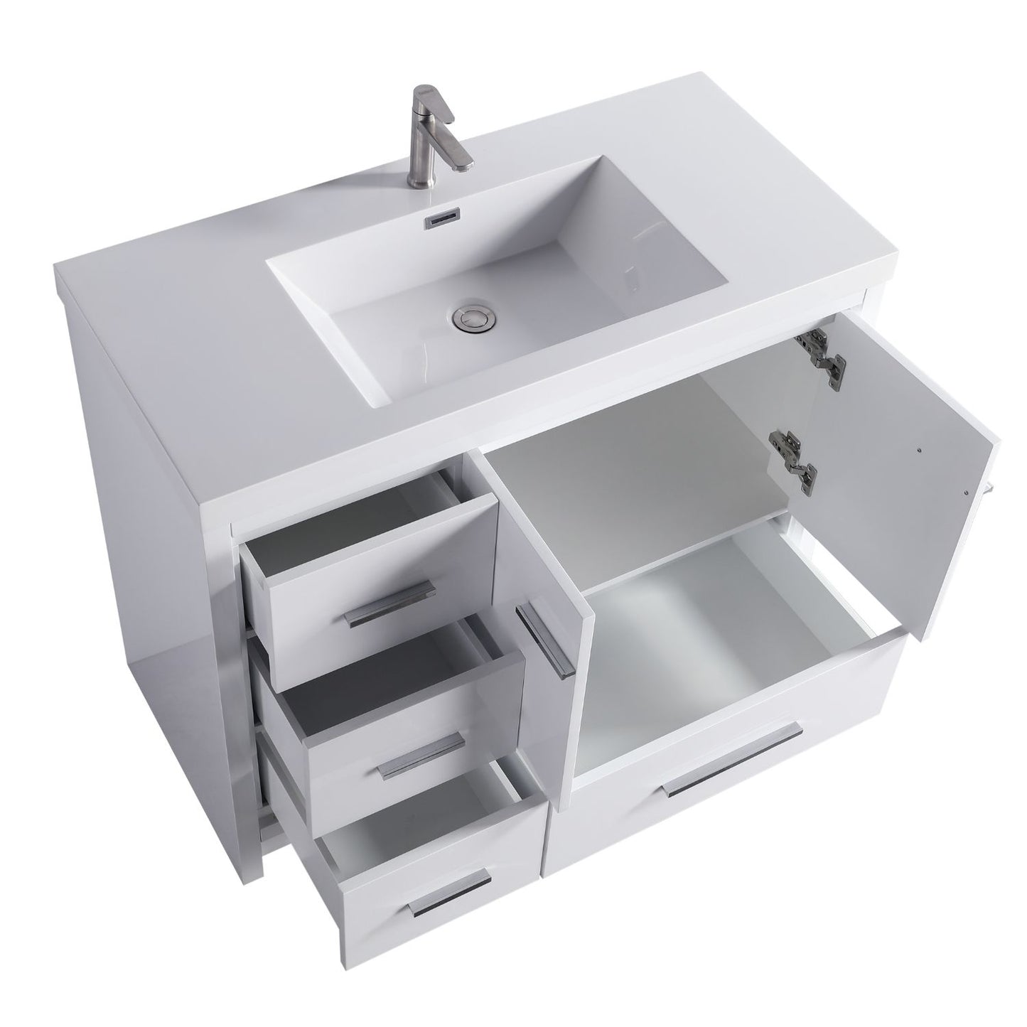 Waterpar® 41.93 in. L x 19.7 in. W x 35 in. H Bathroom Cabinet with Single Resin Sink