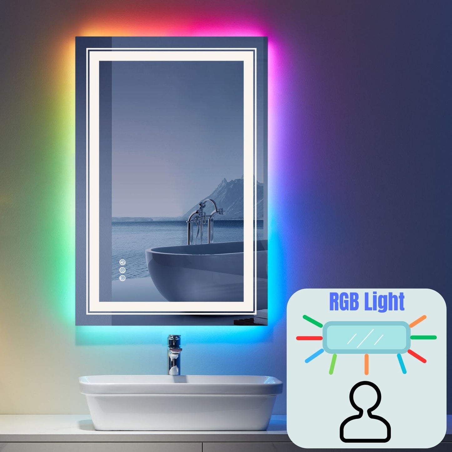 WATERPAR UL Certification Customized LED Frameless Mirror