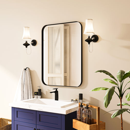 Waterpar® 24 in. W x 32 in. H Rectangular Aluminum Framed Wall Bathroom Vanity Mirror