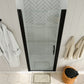 Waterpar® Pivot Swing Minimalist Frameless Shower Door Matte Black Clear Glass