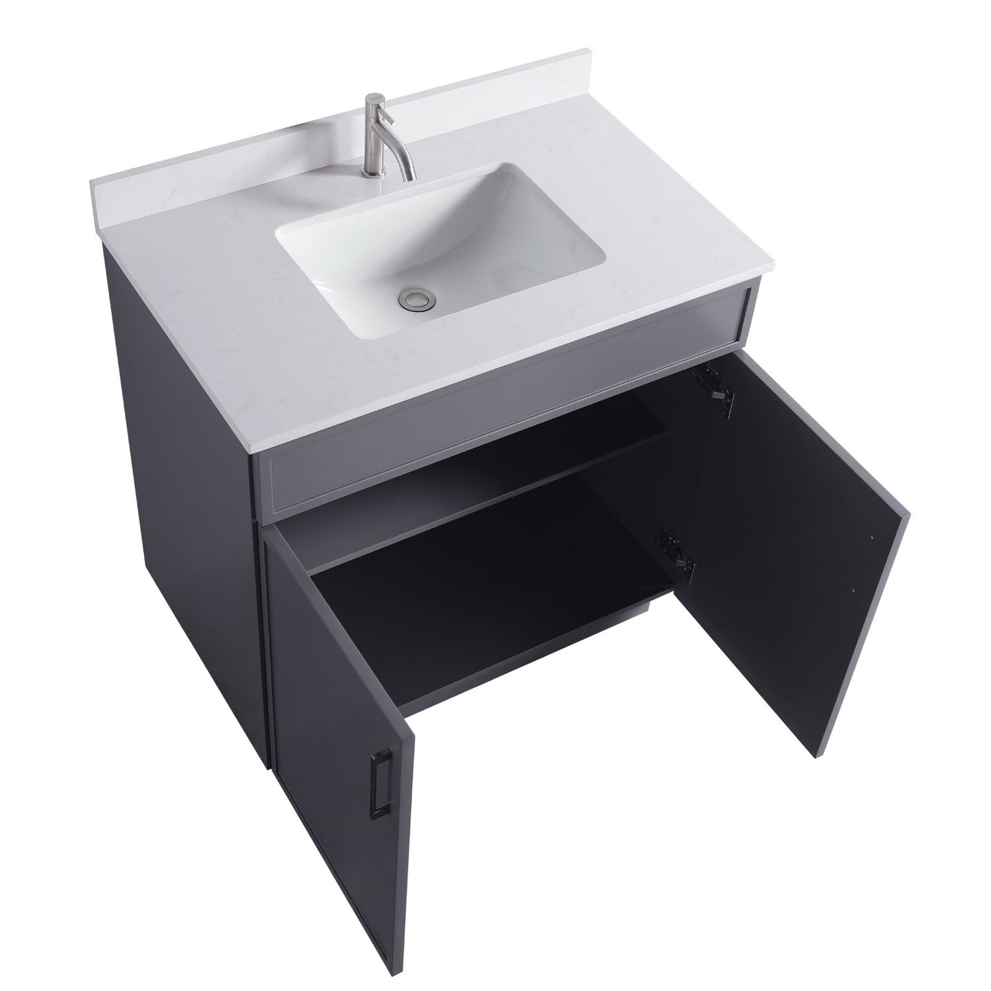 Waterpar® 36 in. L x 22 in. W x 35 in. H Minimalist Bathroom Cabinet with Single Ceramic Sink
