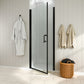 Waterpar® Pivot Swing Minimalist Frameless Shower Door Matte Black Clear Glass