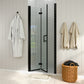 Waterpar® Bi-Fold Minimalist Frameless Shower Door Matte Black Clear Glass