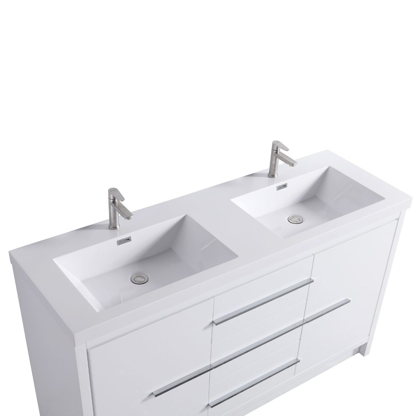 Waterpar® 59.25 in. L x 19.7 in. W x 35 in. H Bathroom Cabinet with Resin Sink