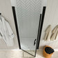 Waterpar® Pivot Swing Minimalist Frameless Shower Door Matte Black Clear Glass