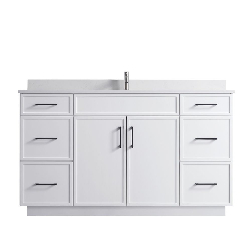Waterpar® 60 in. L x 22 in. W x 35 in. H Minimalist Bathroom Cabinet with Single Ceramic Sink