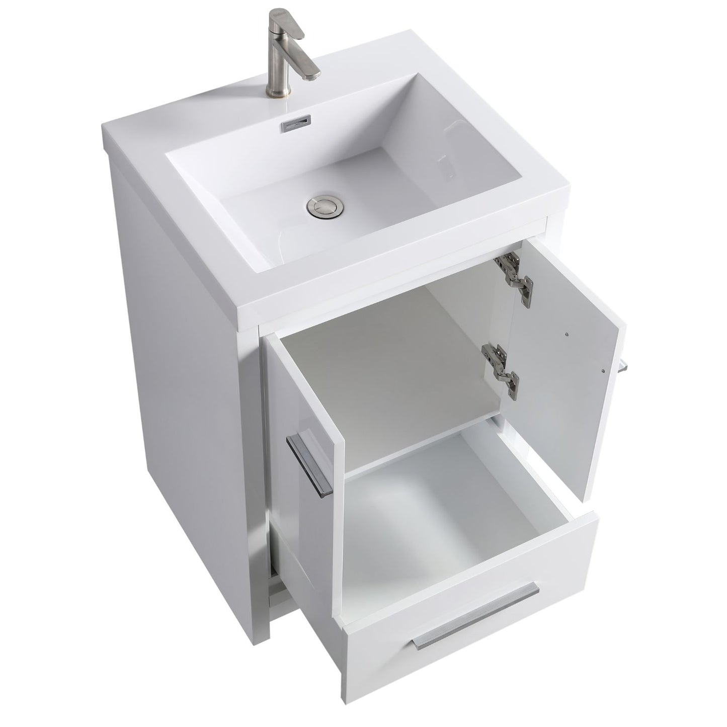 Waterpar® 23.74 in. L x 19.7 in. W x 35 in. H Bathroom Cabinet with Single Resin Sink