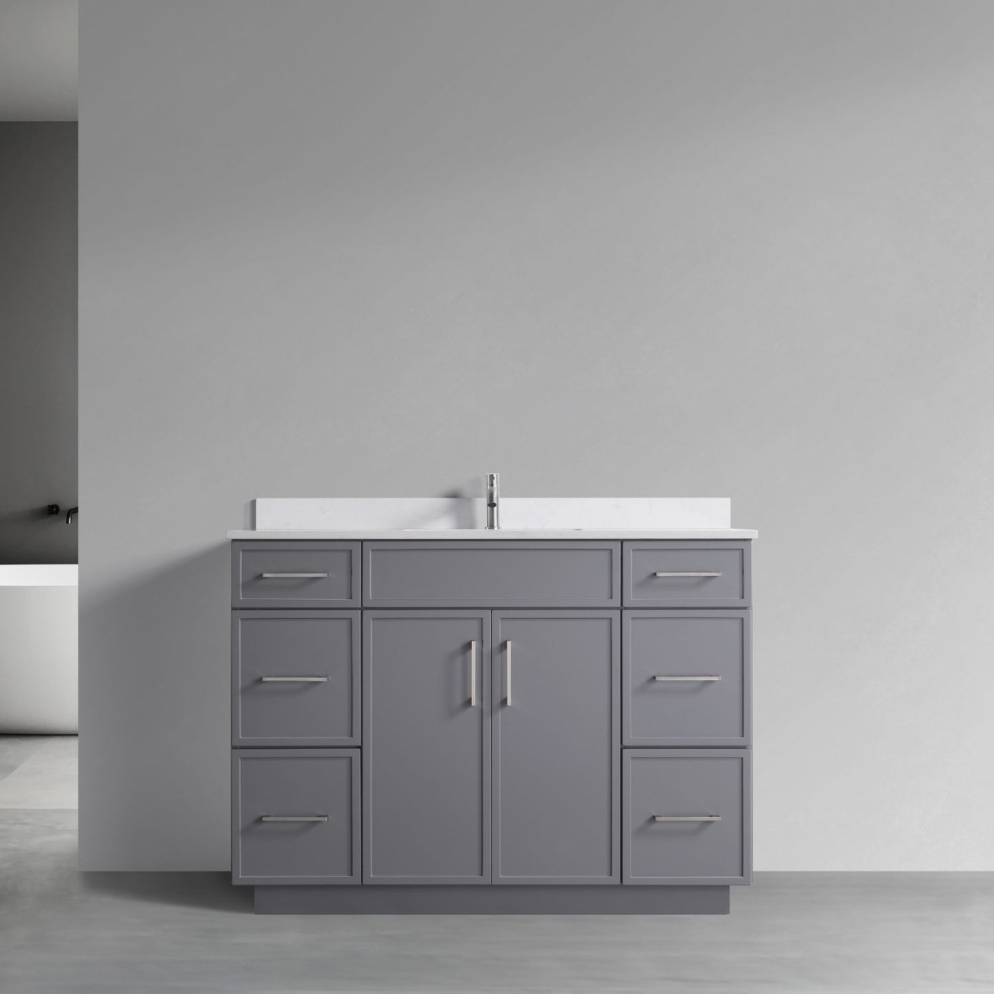 Waterpar® 48 in. L x 22 in. W x 35 in. H Minimalist Bathroom Cabinet with Single Ceramic Sink