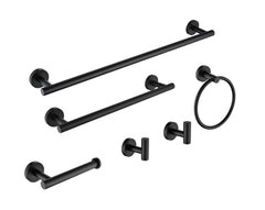 Waterpar®6-Piece Bath Hardware Set, Towel Bar, Toilet Paper Holder, Towel Hook in Matte Black