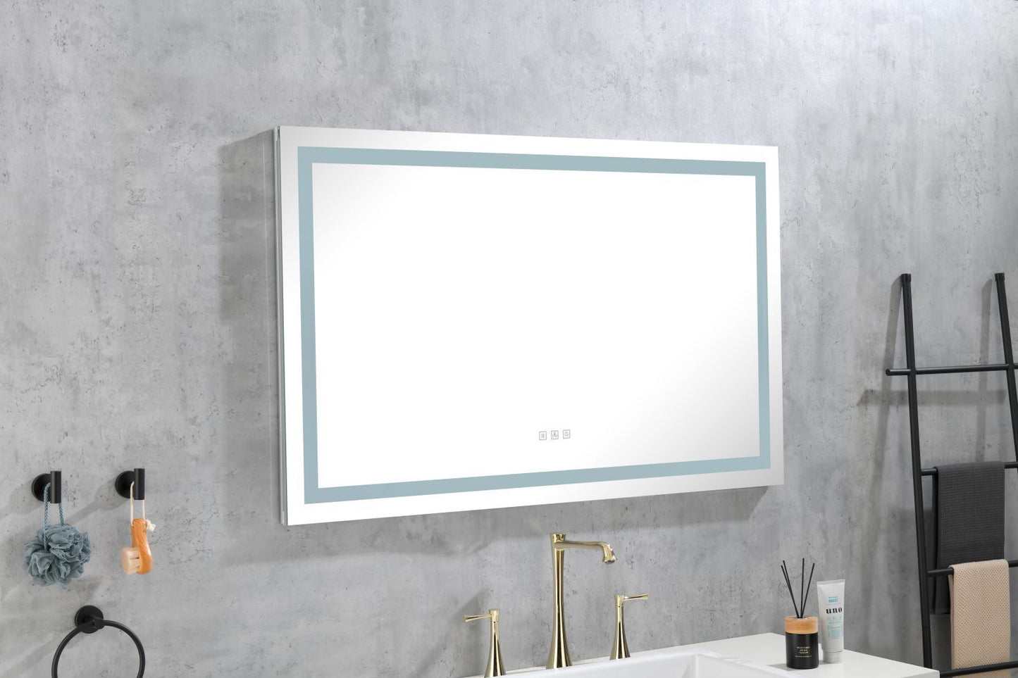 Waterpar® 40 in. W x 32 in. H Rectangular Frameless Wall Bathroom Vanity Mirror with Backlit and Front Light