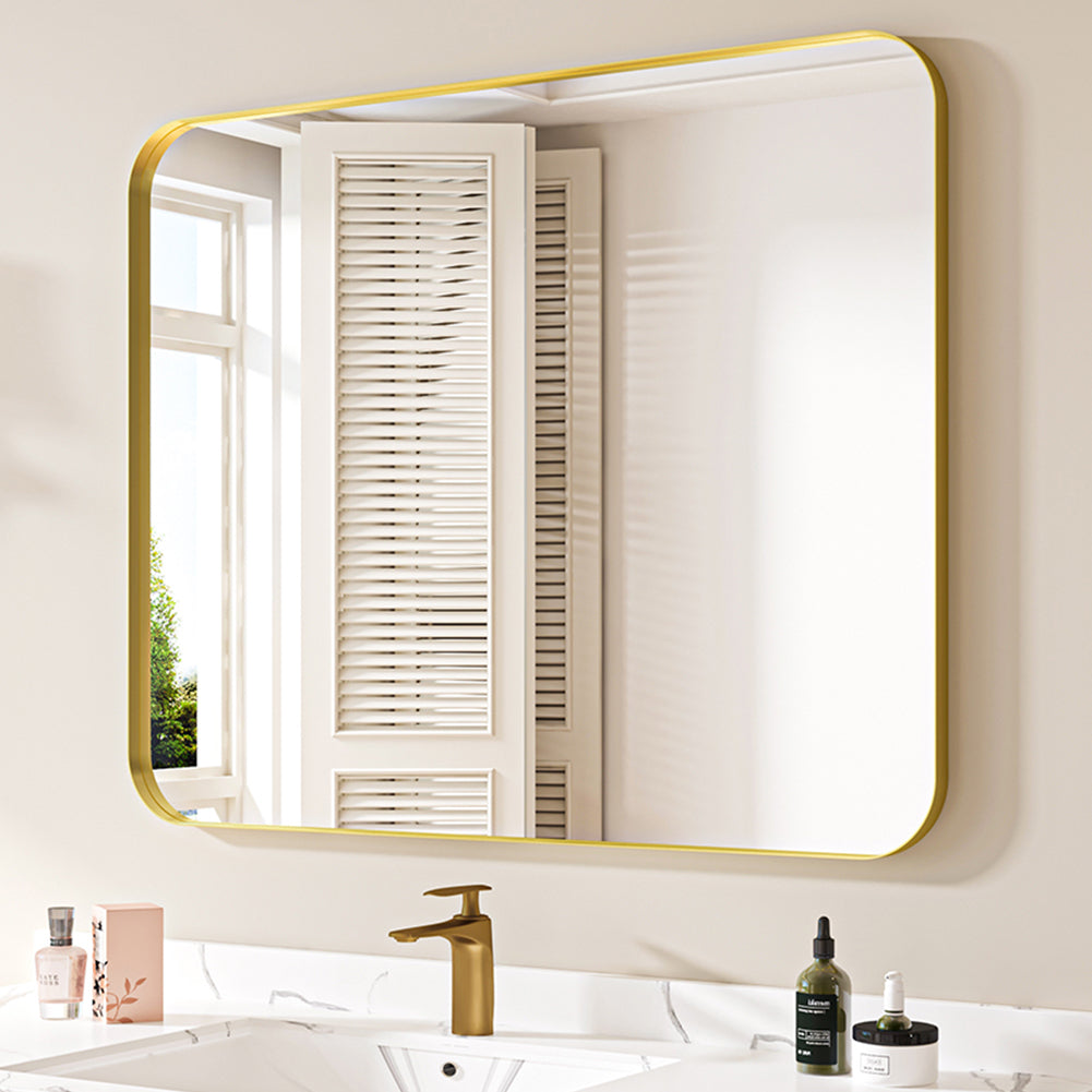 Waterpar® 40 in. W x 32 in. H Rectangular Aluminum Framed Wall Bathroom Vanity Mirror