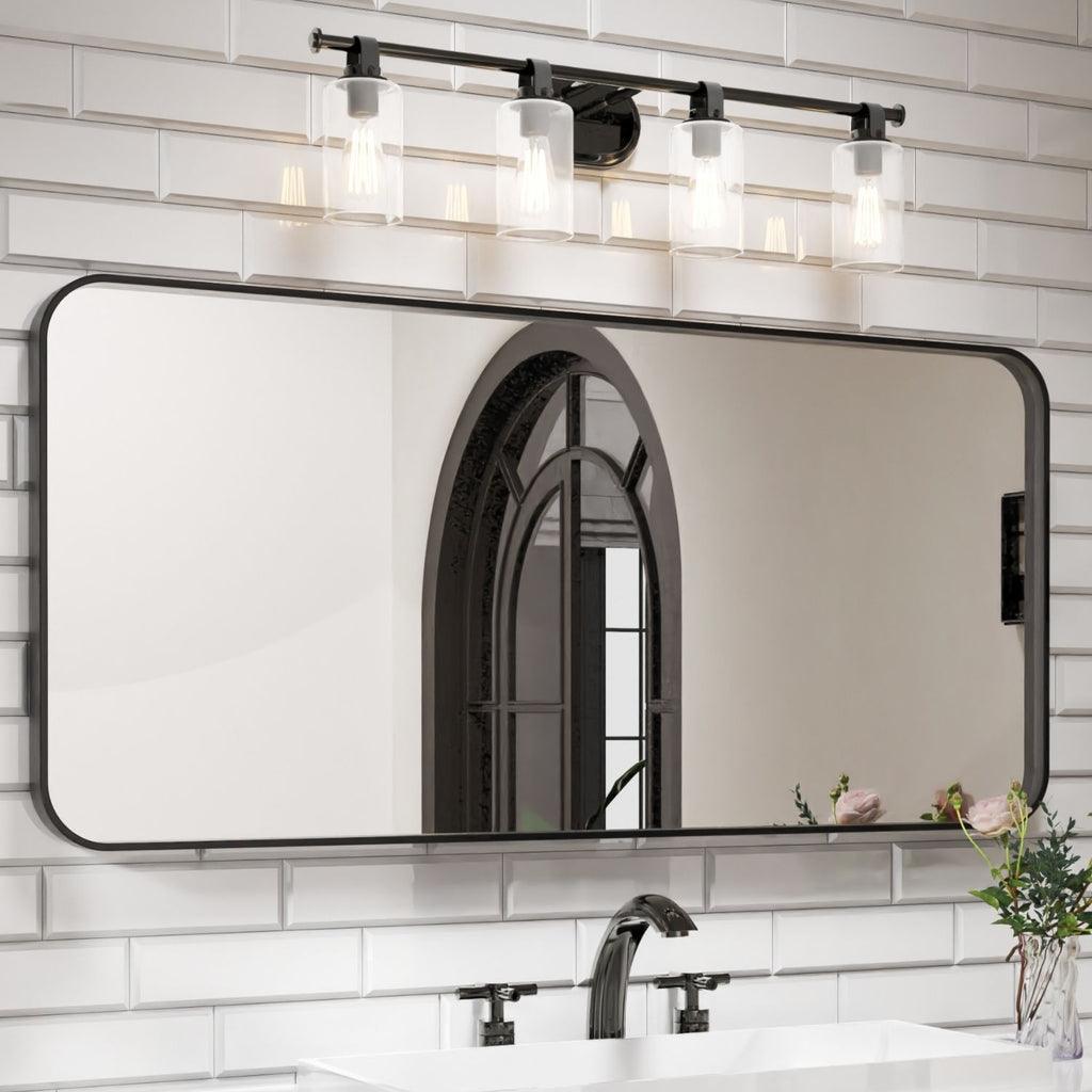 Waterpar® 60 in. W x 28 in. H Rectangular Aluminum Framed Wall Bathroom Vanity Mirror