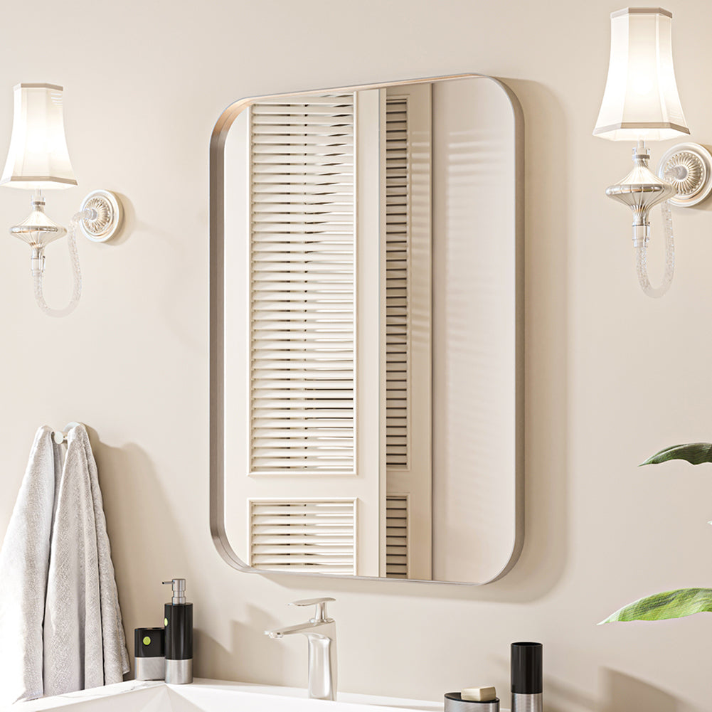 Waterpar® 30 in. W x 22 in. H Rectangular Aluminum Framed Wall Bathroom Vanity Mirror