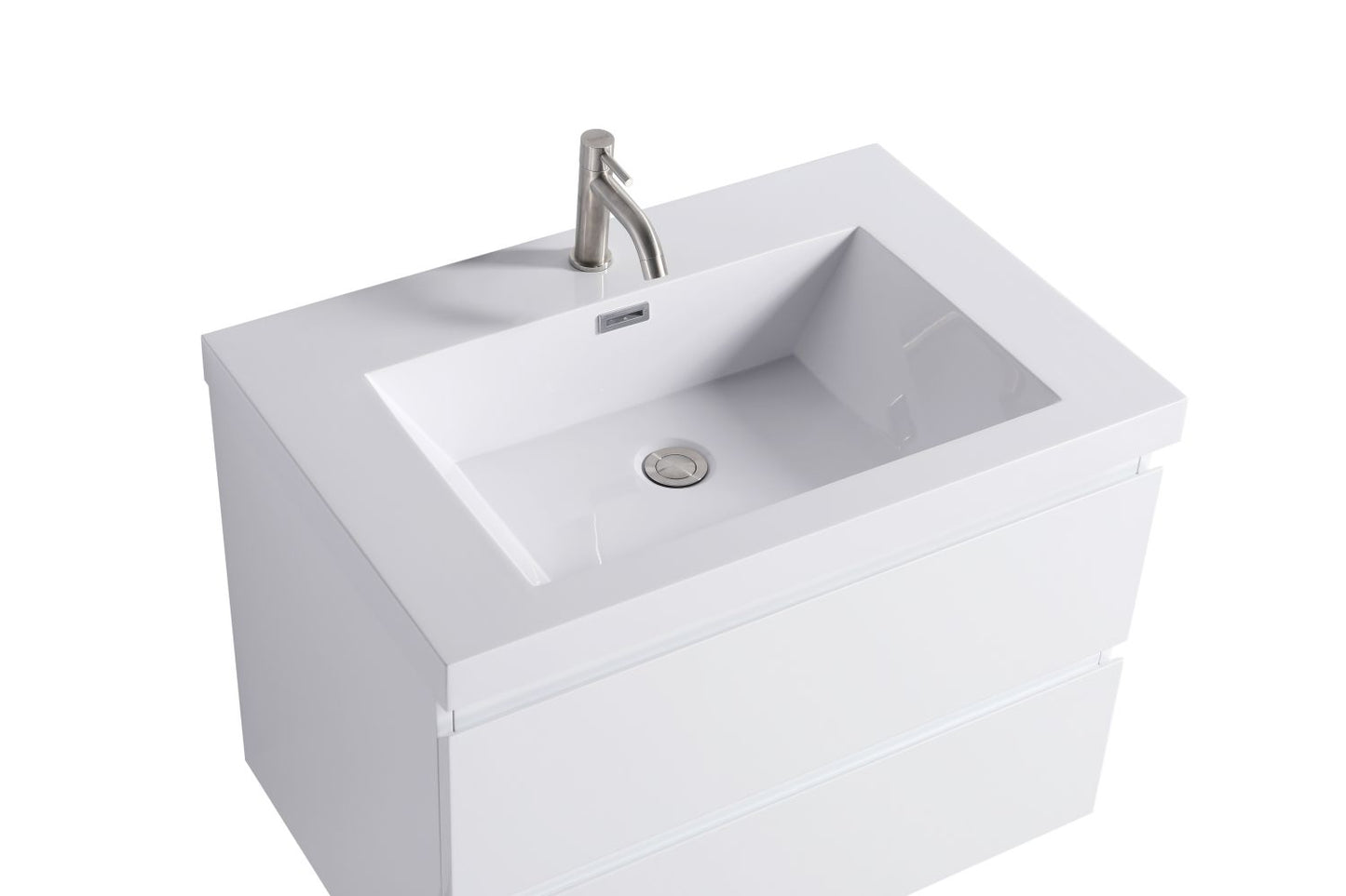 Waterpar® 29.65 in. L x 19.7 in. W x 21.65 in. H White Bathroom Cabinet with Single Resin Sink
