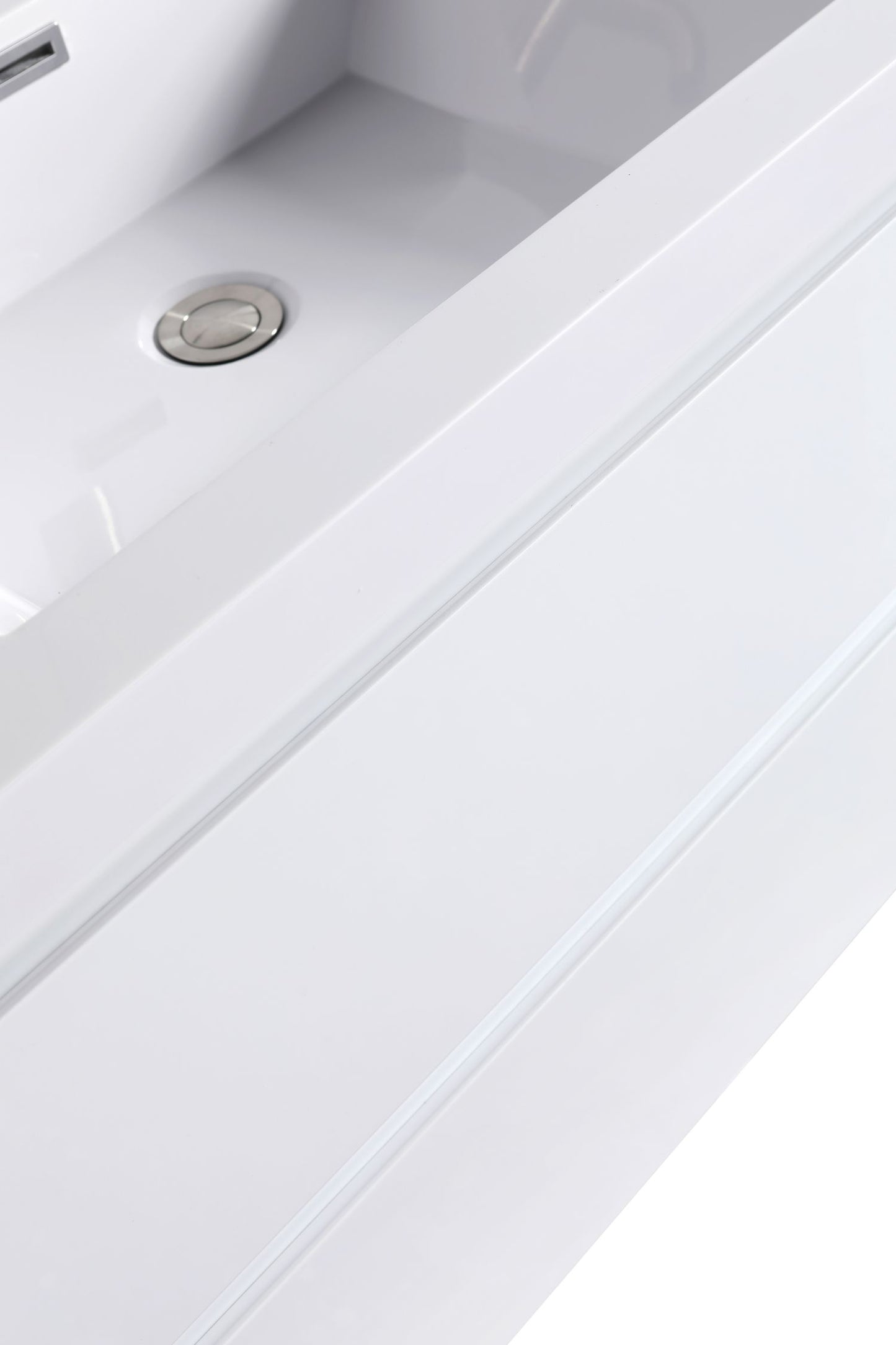 Waterpar® 35.43 in. L x 19.7 in. W x 21.65 in. H White Bathroom Cabinet with Single Resin Sink