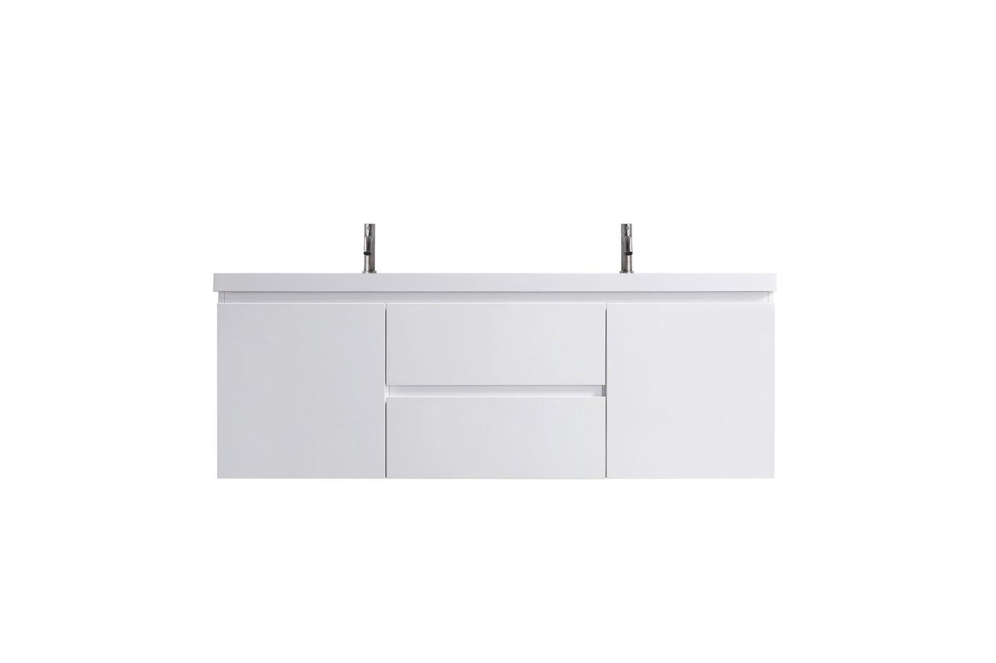 Waterpar® 59 in. L x 19.7 in. W x 21.65 in. H White Bathroom Cabinet with Single Resin Sink