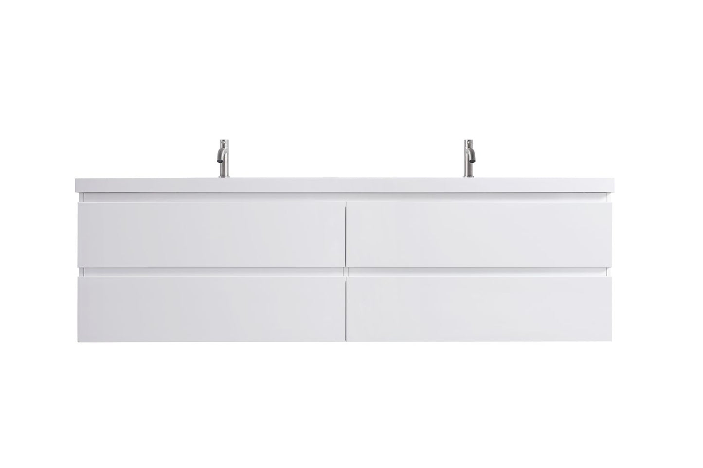 Waterpar® 70.87 in. L x 19.7 in. W x 21.65 in. H White Bathroom Cabinet with Single Resin Sink