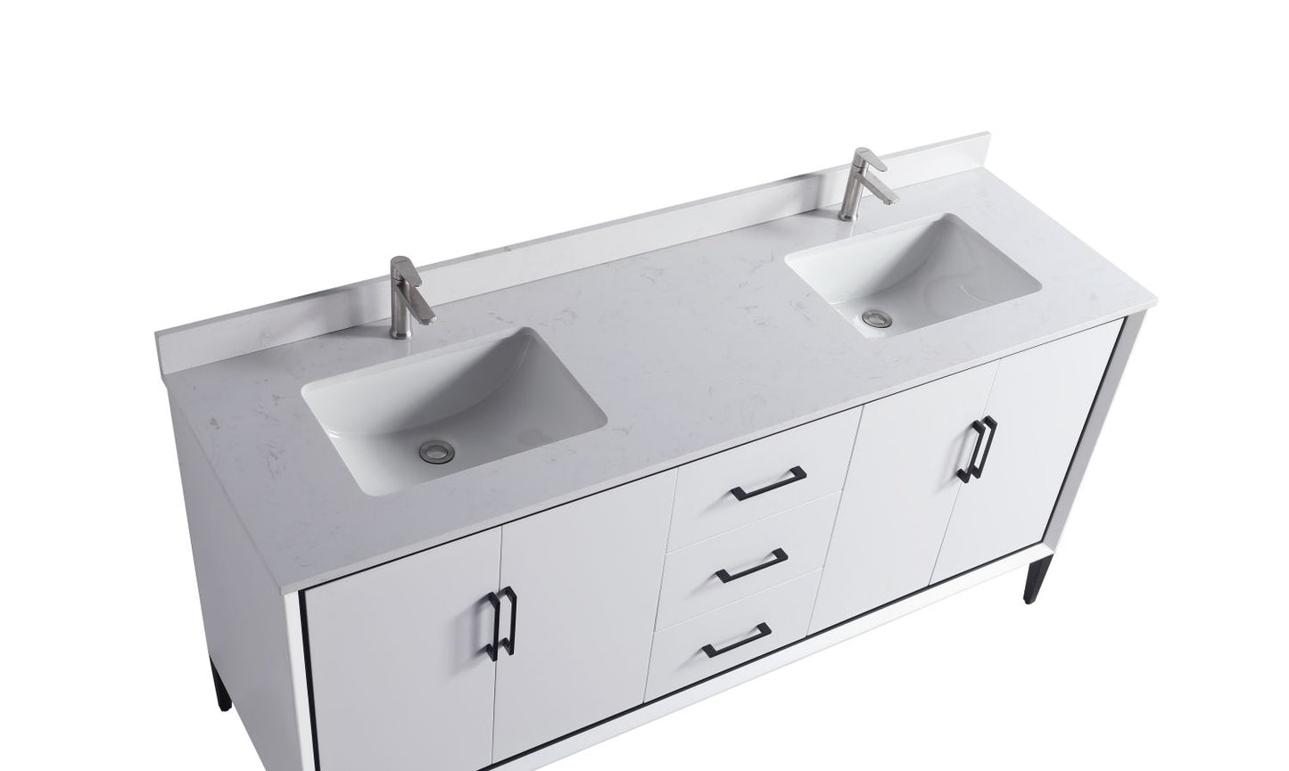 Waterpar® 72 in. L x 22 in. W x 35 in. H Bathroom Cabinet with Dual Ceramic Sink