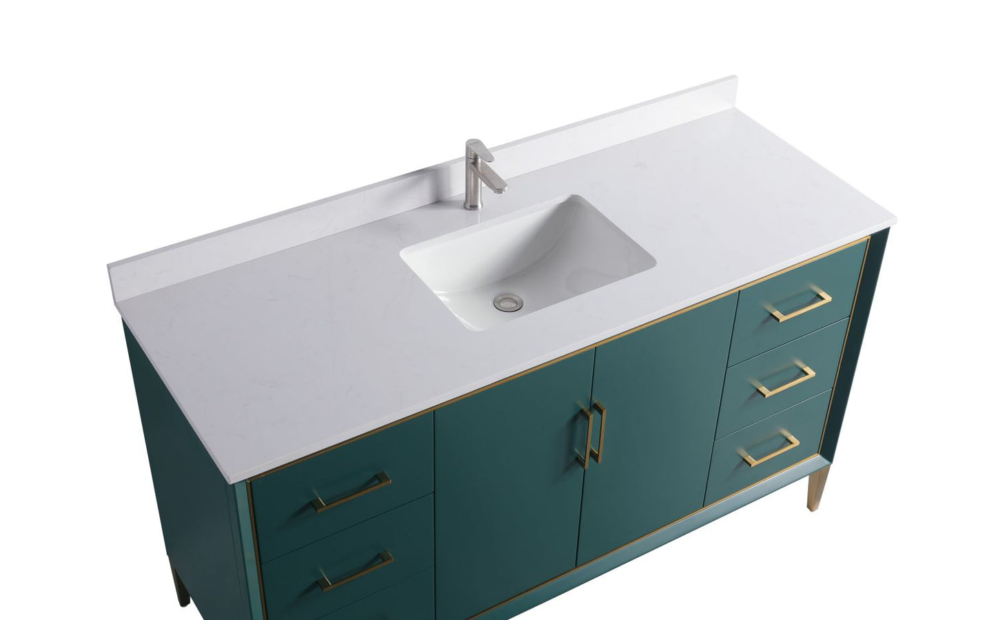 Waterpar® 60 in. L x 22 in. W x 35 in. H Bathroom Cabinet with Single Ceramic Sink
