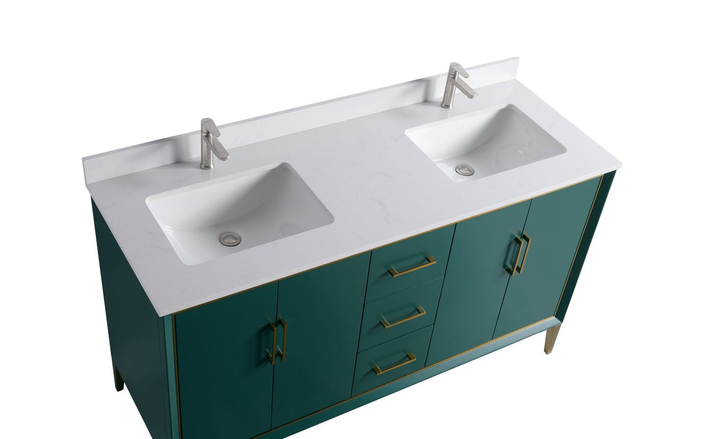 Waterpar® 60 in. L x 22 in. W x 35 in. H Bathroom Cabinet with Dual Ceramic Sink