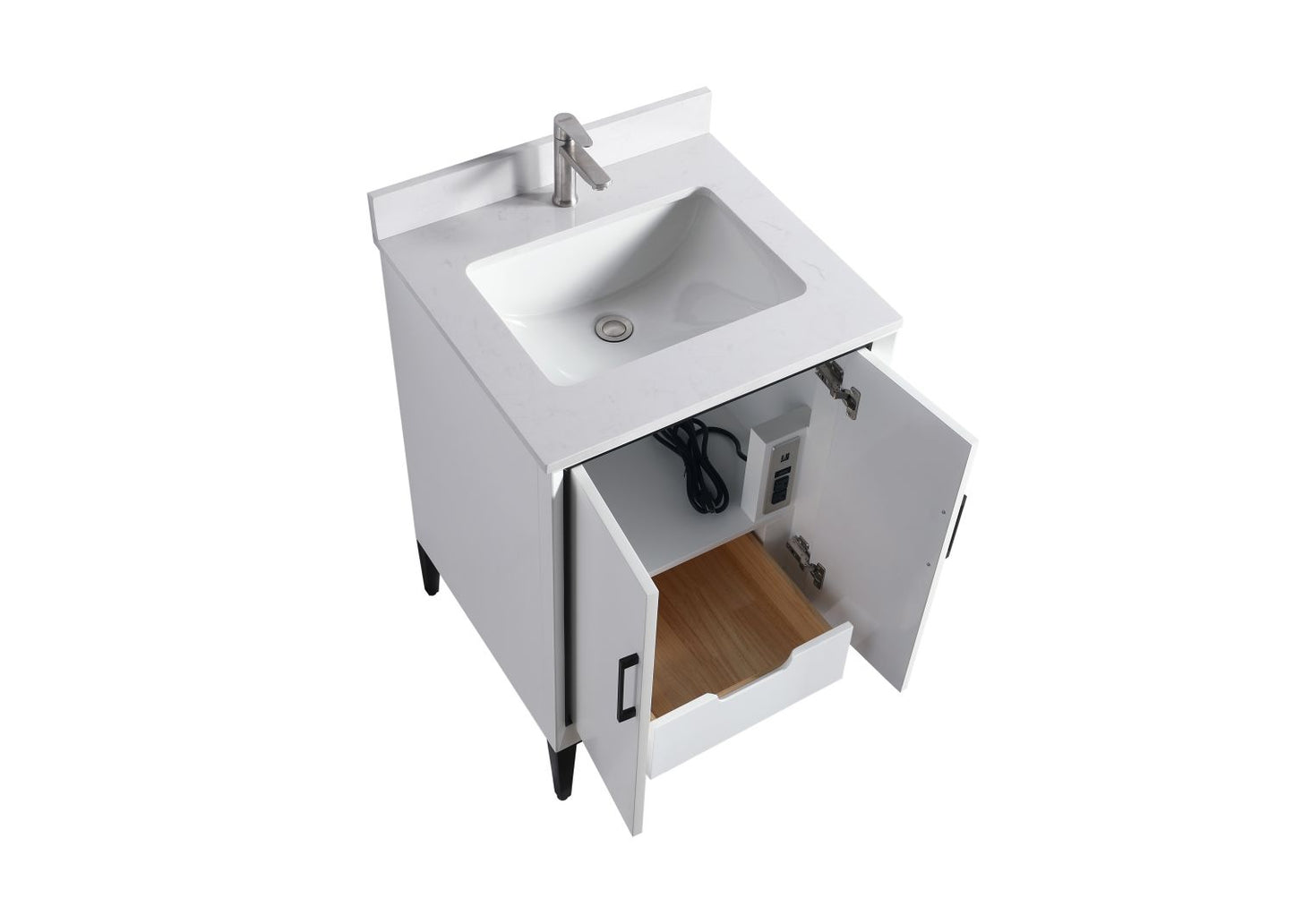 Waterpar® 24 in. L x 22 in. W x 35 in. H Bathroom Cabinet with Single Ceramic Sink