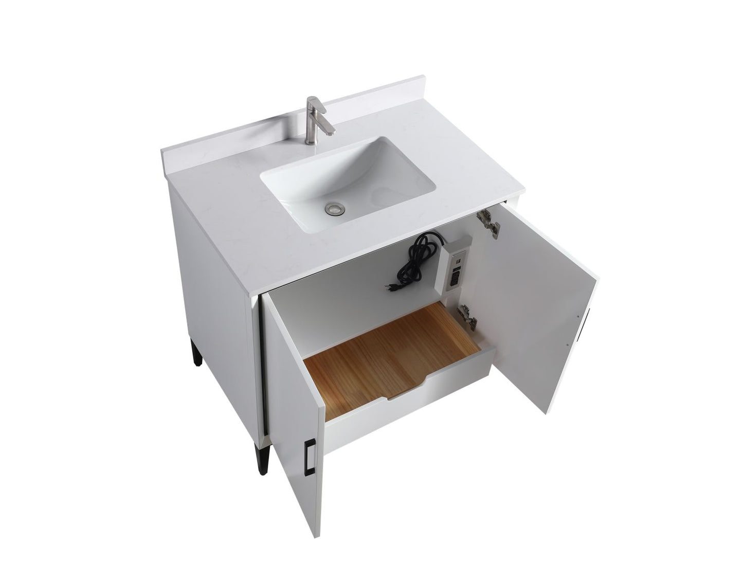 Waterpar® 42 in. L x 22 in. W x 35 in. H Bathroom Cabinet with Single Ceramic Sink