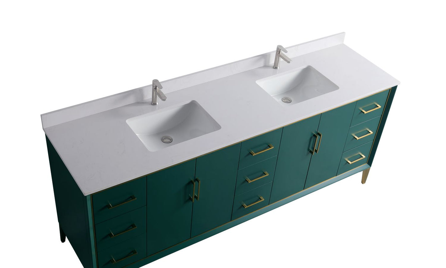 Waterpar® 84 in. L x 22 in. W x 35 in. H Bathroom Cabinet with Dual Ceramic Sink