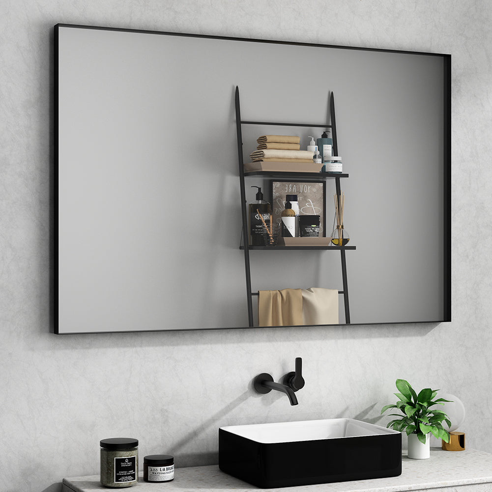 Waterpar® 48 in. W x 32 in. H Rectangular Aluminum Framed Wall Bathroom Vanity Mirror