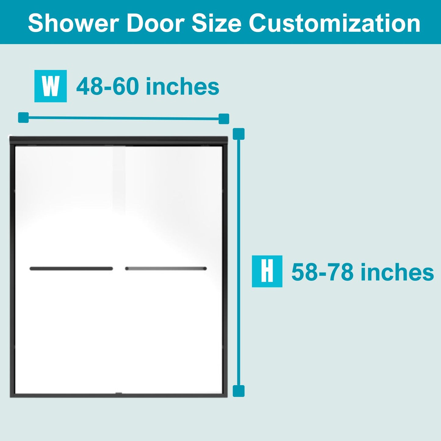 WATERPAR® Sliding Framed Shower Door wtih Double Towel Bars Customization