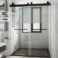 Waterpar® 58 in. to 60 in. W x 76 in. H Sliding Frameless Shower Door with Clear Glass