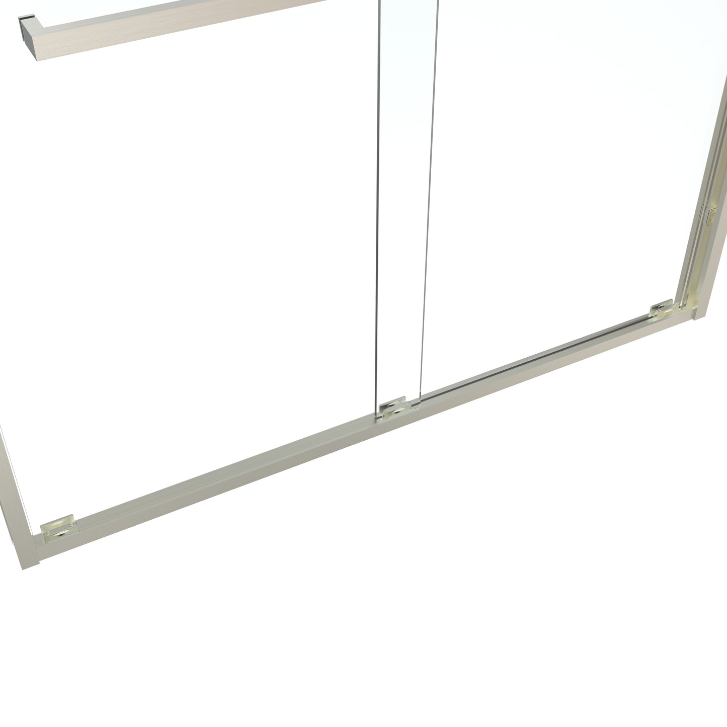 Waterpar® 56 in. to 60 in. W x 76 in. H Semi-Frameless Sliding Shower Door Brushed Nickel with Clear Glass