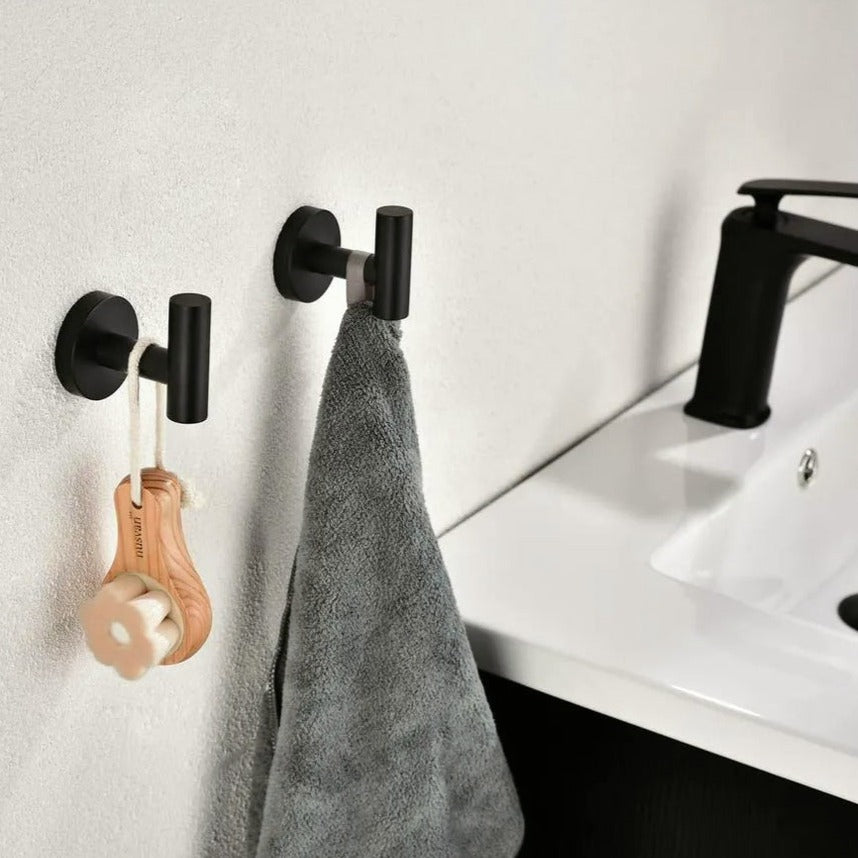 Waterpar®6-Piece Bath Hardware Set, Towel Bar, Toilet Paper Holder, Towel Hook in Matte Black
