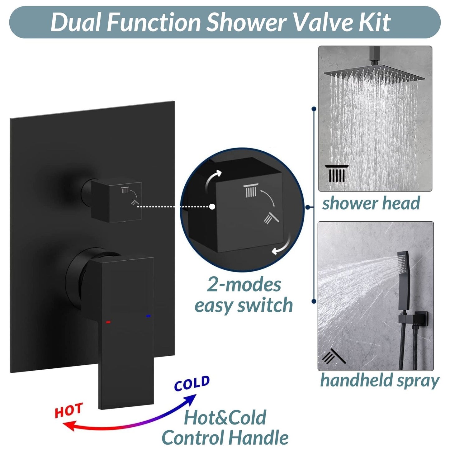 1-spray Wall Mount Fixed and Handheld Shower Head