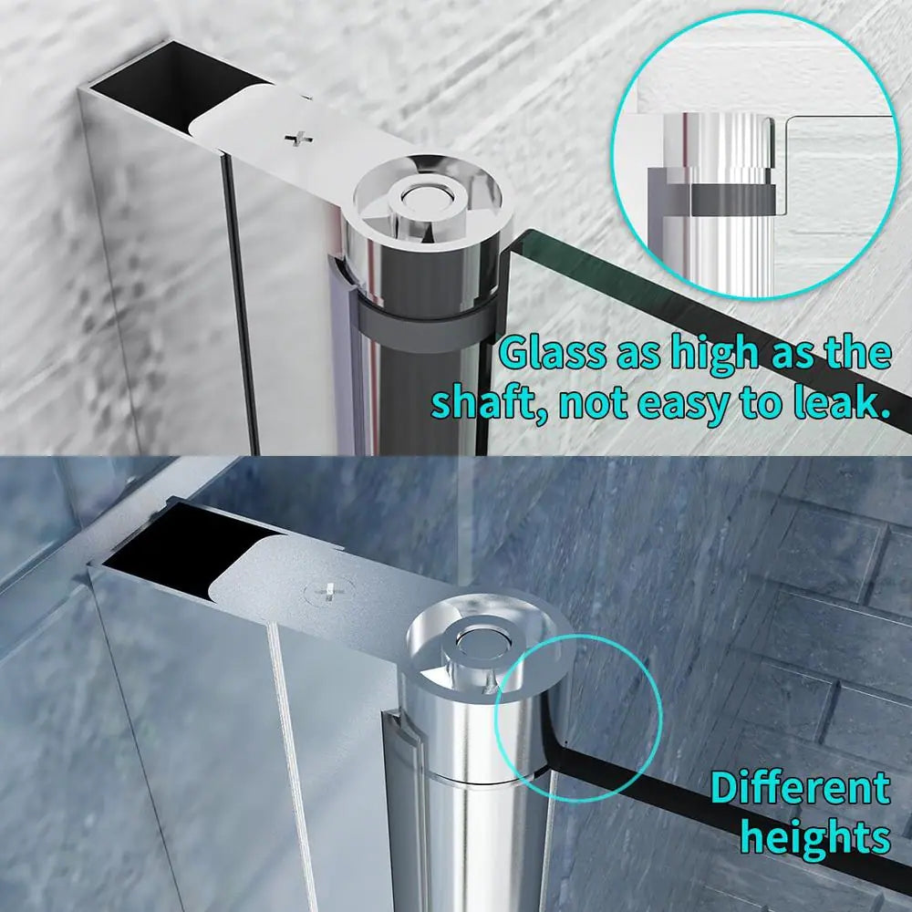 Waterpar® Bi-Fold Frameless Shower Doors in Chrome with Clear Glass